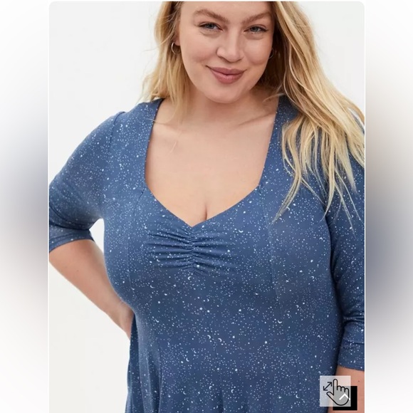 Torrid Mini Super Soft Skater Dress Star Print EUC Size 1 - Picture 9 of 12